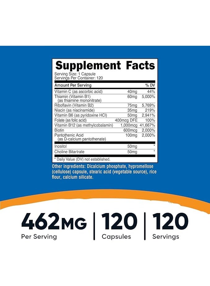 نوتريكوست، فيتامين ب المركب، 462 ملغ، 120 كبسولة - Image 4